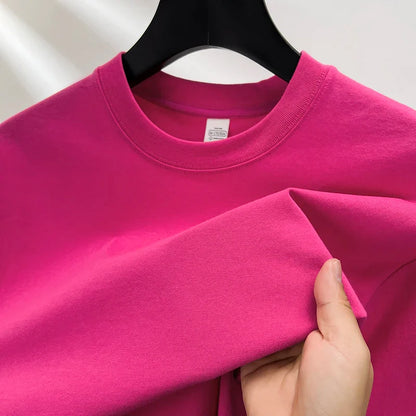 100% Pure Cotton Men’s Summer T-Shirt – High-End Short Sleeve Round Neck Breathable Fashion Top
