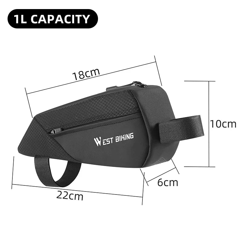 Ultralight Mini Bike Frame Bag – Water-Repellent Top Tube Triangle Pannier for MTB & Road Bikes