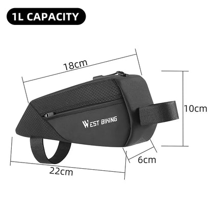 Ultralight Mini Bike Frame Bag – Water-Repellent Top Tube Triangle Pannier for MTB & Road Bikes