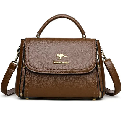 Women’s Soft Leather Top-Handle Bag – Luxury Shoulder Messenger Handbag & High-Quality Purse