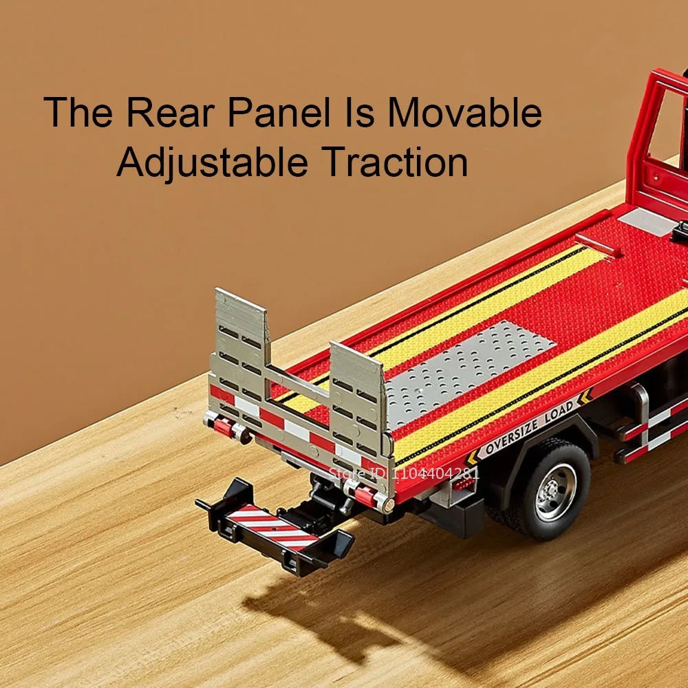 1:24 Electric Flatbed Cement Pump Truck Model — Diecast Alloy Toy with Sound & Light, Doors Open, Gift for Boys