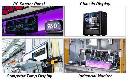 8.8 Inch HDMI Touch Screen Monitor – Long Wide Display with Case, PC Temperature Sensor Panel & Small Extender Monitor