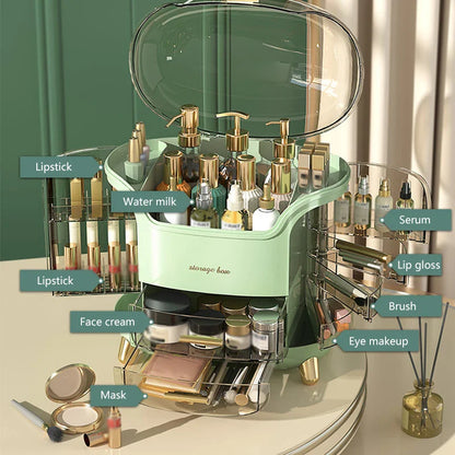 GlamStation Delight: Large Capacity Makeup Organizer - Desktop Chic for Your Beauty Bits!