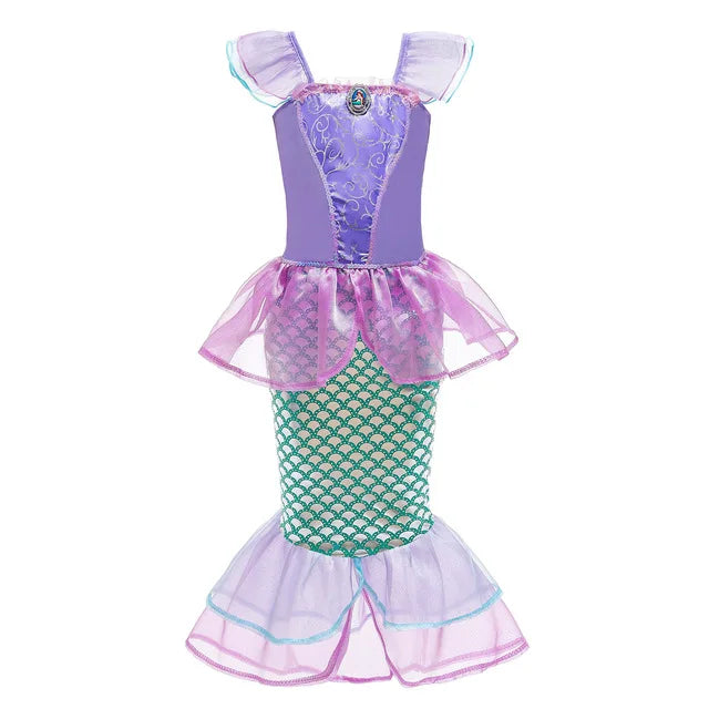2026 Girls Princess Costume Dress - Elsa, Anna, Snow White, Aurora, Moana, Rapunzel, Mermaid & Belle Carnival Cosplay Party Outfit