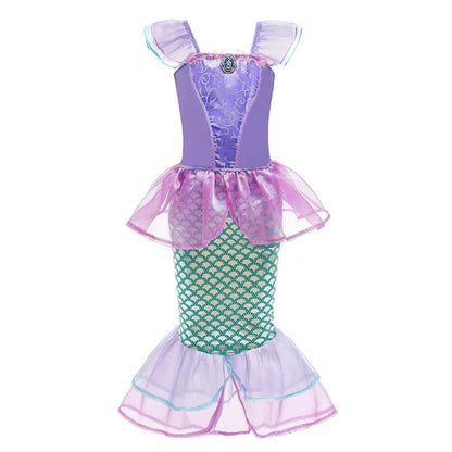 2026 Girls Princess Costume Dress - Elsa, Anna, Snow White, Aurora, Moana, Rapunzel, Mermaid & Belle Carnival Cosplay Party Outfit