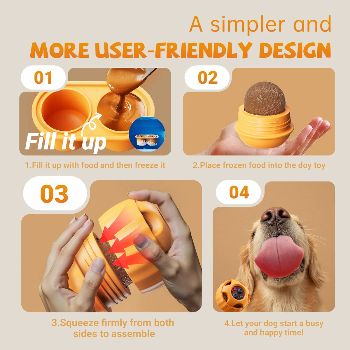Interactive Silicone Dog Treat Mold Toy – Boredom Relief & Frozen Enrichment Chew Toy for Puppies and Dogs