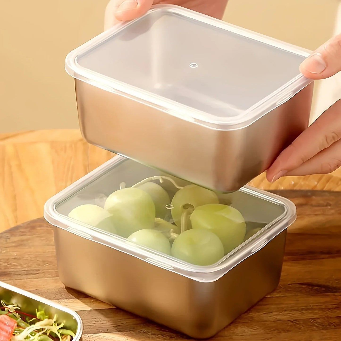 6-Piece Stainless Steel Food Storage Containers with Lids — Leakproof, Stackable & Reusable Lunch Box Set