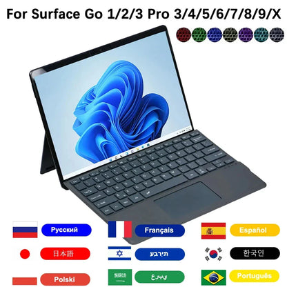 Backlit Bluetooth Keyboard with Trackpad – Wireless Teclado for Microsoft Surface Pro 3–11/X