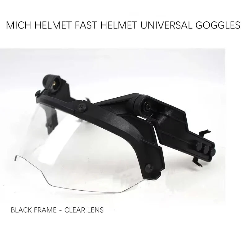 BOOIU Adjustable Tactical Helmet – FAST MICH Helmet with Detachable OP Goggles, Anti-Fog & Anti-Riot CS Protective Gear