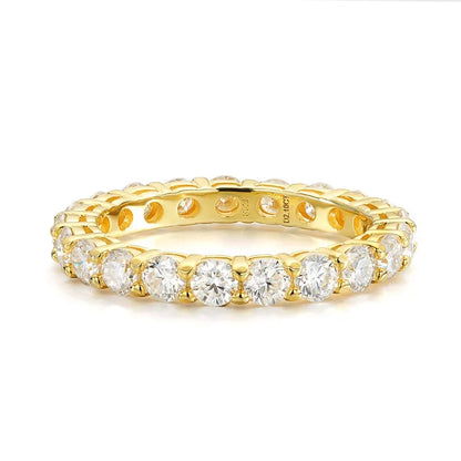 Smyoue Rose Gold Moissanite Ring for Women 3/3.5/5mm — 925 Sterling Silver Sparkling Wedding Band with GRA Certificate