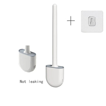 Wall-Mounted Toilet Brush with Holder – Long Handled Silicone Soft Bristles for Bathroom WC Cleaning