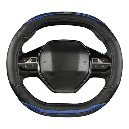 Peugeot 3008/4008/5008 Carbon Fiber & PU Leather Steering Wheel Cover — Auto Interior Accessory