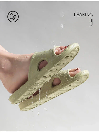 Feslishoet Unisex EVA Non-Slip Soft Bottom Shower Slippers – Quick-Drying Punching Bathroom Footwear