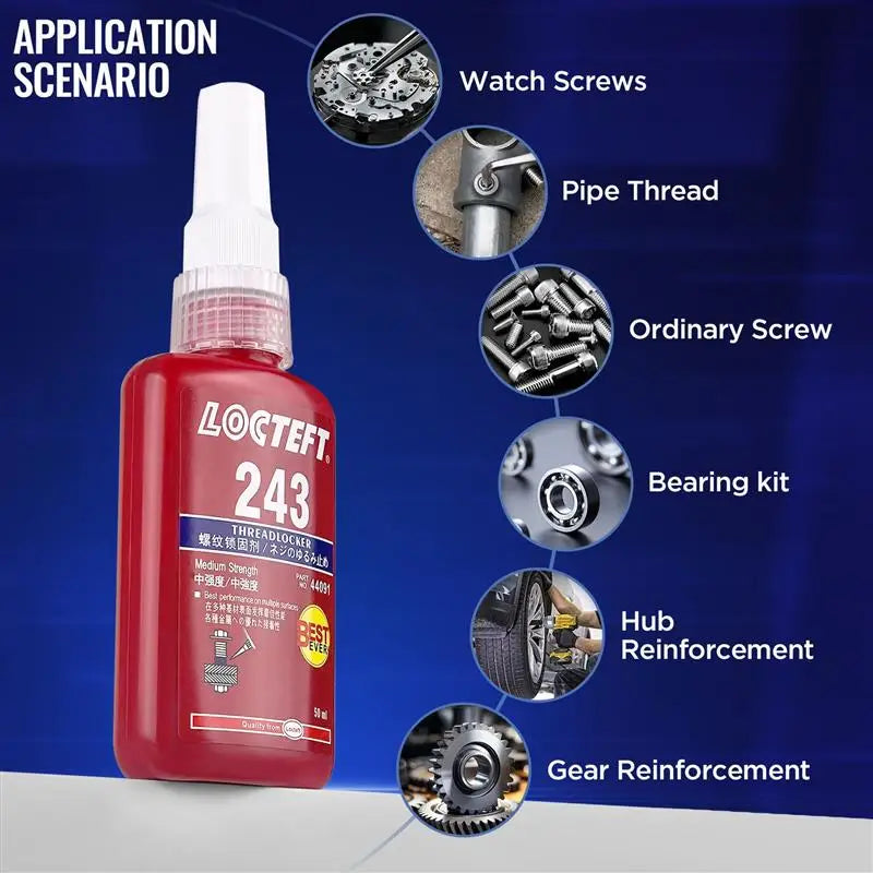 Screw Glue Anti-Loosening Fastening Adhesive | Corrosion & High-Temperature Resistant Thread Sealing Glue
