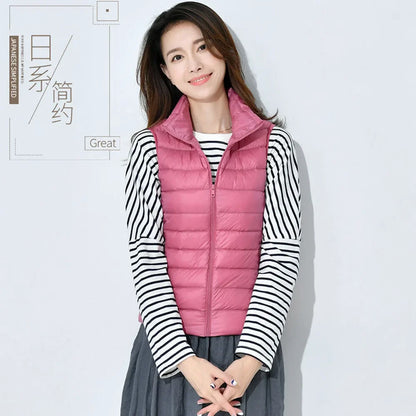 2024 Women's Ultra-Light Down Vest – Slim Sleeveless, Portable & Windproof Lightweight Waistcoat for Girls