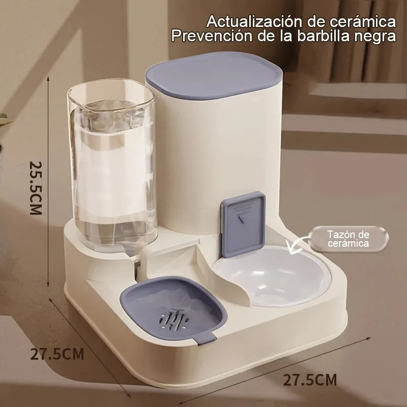 Automatic Cat Feeder & Water Dispenser – Large Capacity Dry & Wet Food Container