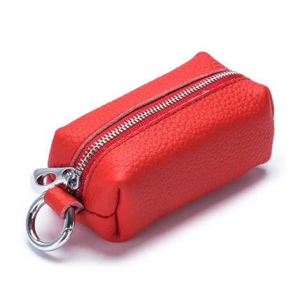 Genuine Leather Key Holder Wallet – Mini Car Key Organizer & Coin Purse with Double Keychains for Men & Women 🔑👜