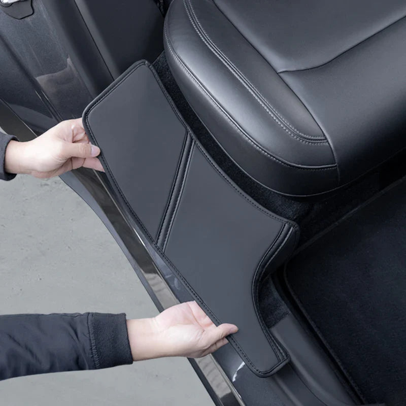 2Pcs Rear Door Sill Anti-Kick Pads for Tesla Model Y – Suede Trample-Resistant Protective Pads