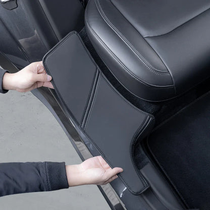 2Pcs Rear Door Sill Anti-Kick Pads for Tesla Model Y – Suede Trample-Resistant Protective Pads
