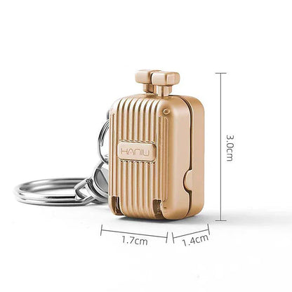 Exquisite Luggage Keychain Nail Cutter – Foldable Stainless Steel Nail Clippers, Rotary Toenail & Fingernail Manicure Trimmer