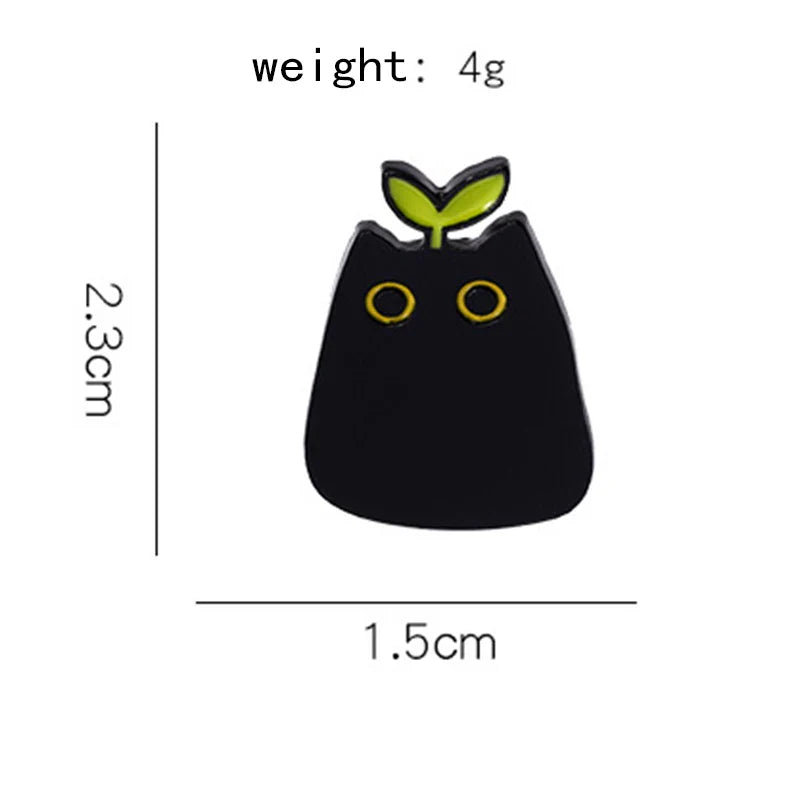 Cute Black Cat Enamel Pin – Cartoon Animal Metal Brooch Badge Jewelry Gift for Kids Punk Style