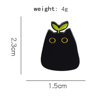 Cute Black Cat Enamel Pin – Cartoon Animal Metal Brooch Badge Jewelry Gift for Kids Punk Style
