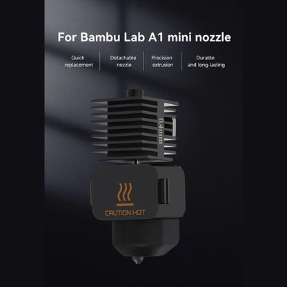 Bambu Lab A1 Mini Hotend Kit – 0.2/0.4/0.6/0.8mm Hardened Steel Nozzle Replacement for A1 3D Printer