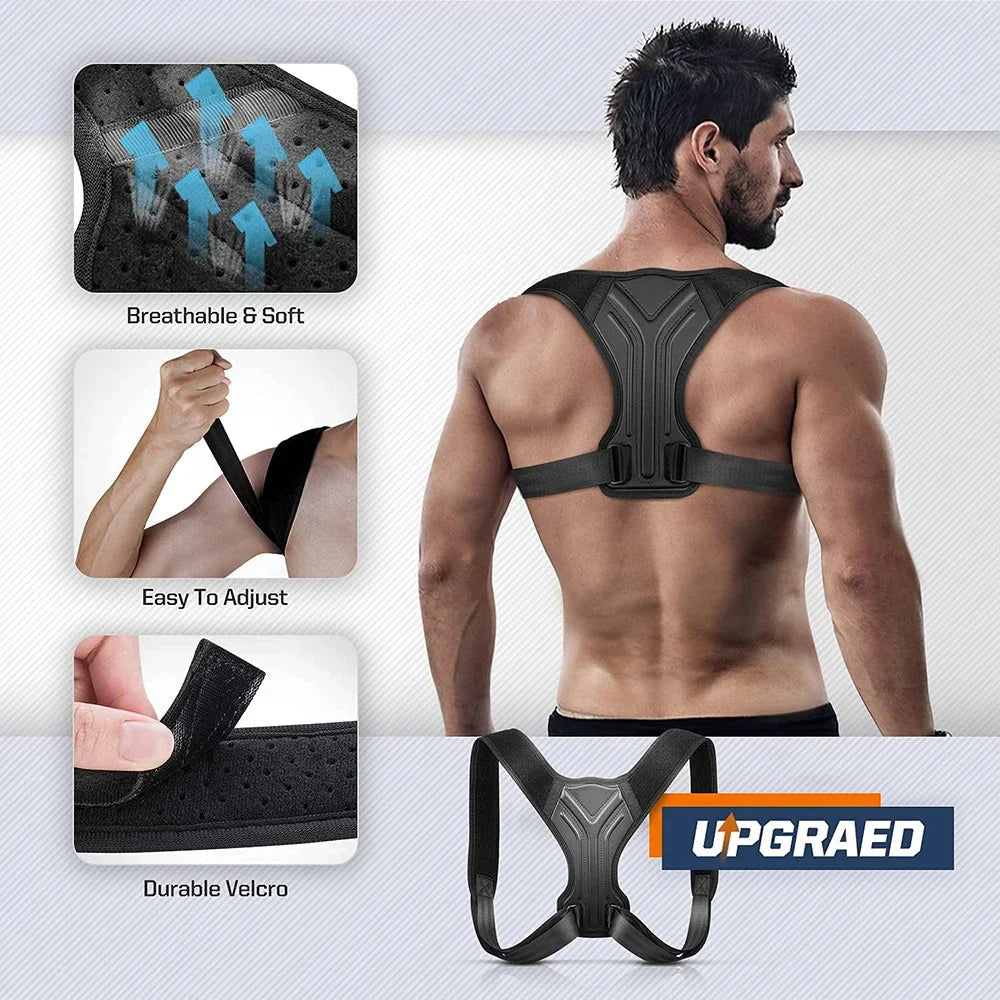 Adjustable Back Shoulder Posture Corrector - Clavicle Spine Support for Reshaping Body, Home, Office, Sport Upper Back Neck Brace
