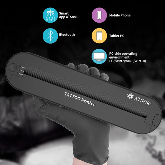 ATS886 A4 Wireless Tattoo Thermocopier – Bluetooth Thermal Printer for Mobile & PC Tattoo Transfer