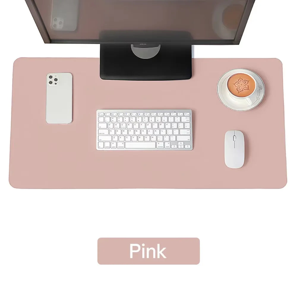Large PU Leather Desk Protector Mat — Waterproof Non-Slip Mouse & Keyboard Pad