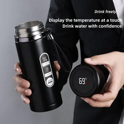 304 Stainless Steel Vacuum Thermos Bottle 800ml–1L with LED Temperature Display – Portable Travel Tea & Coffee Insulated Drinking Cup