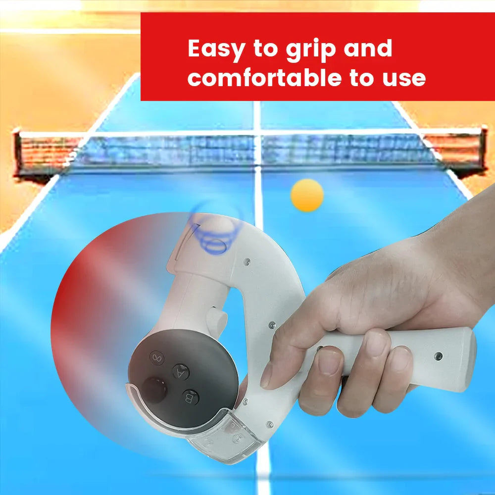 VR Table Tennis Adapter for Meta Quest 3/3S – Controller Handle Accessory with Rackets for VR Gaming