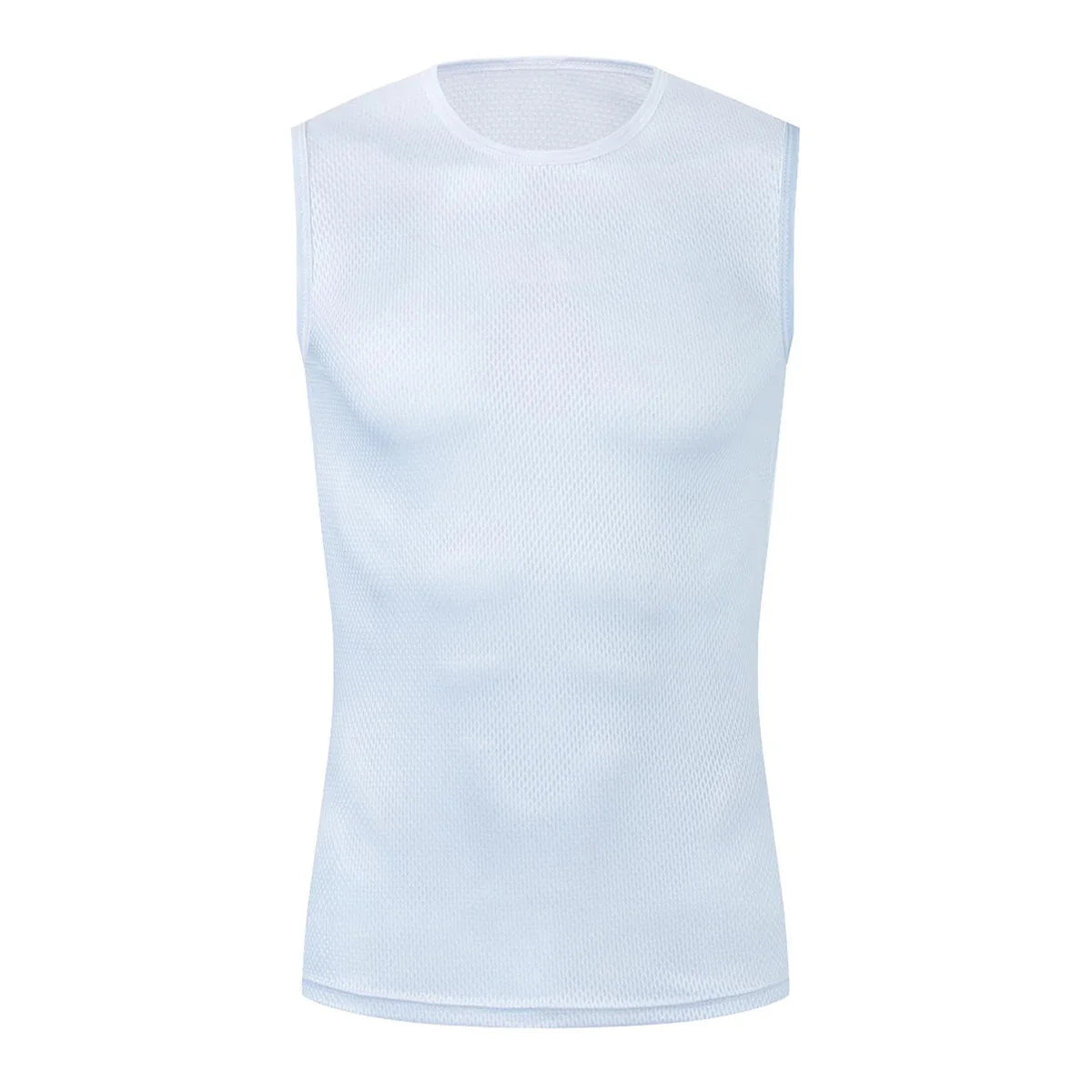 Reflective Cycling Base Layer Quick-Dry Vest – High Elasticity White Cycling Undershirt for Men Sport & Bike Jersey