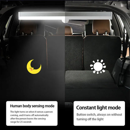 SEAMETAL Car Sensor Light - USB Rechargeable Automatic Induction Light Bar for Floor, Trunk, Hood - Magnetic, Manual, and Sensing Modes