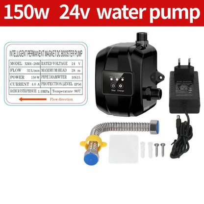 24V Automatic Water Pressure Booster Pump for Home Shower – Hot & Cold Faucet High Pressure Booster Pump (US/EU Compatible)
