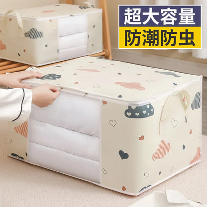 Big Capacity Storage Bag – 4/2/1PCS Moisture & Dust-Proof Organizer for Quilts, Clothes, Duvets, Blankets, and Luggage
