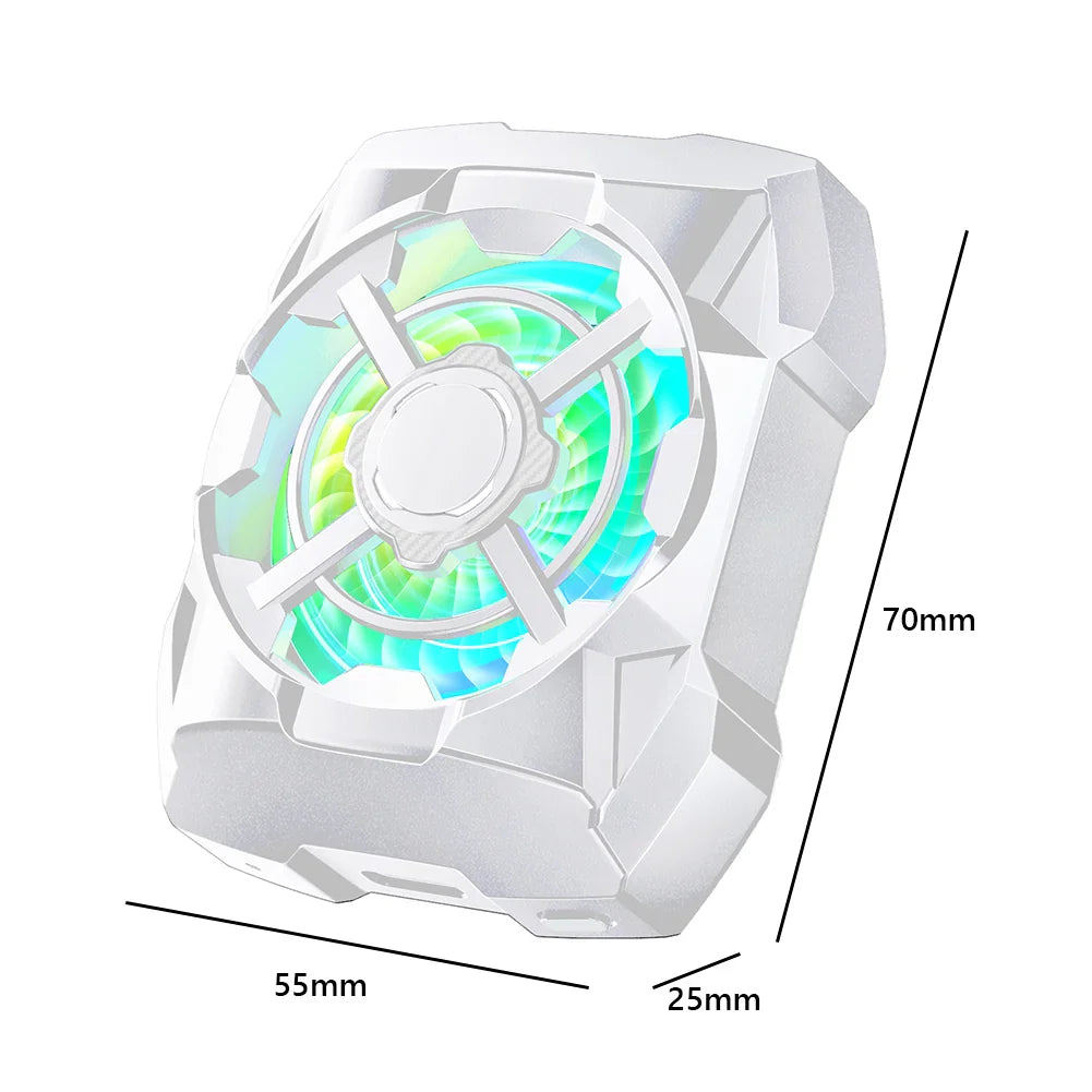 Portable Rechargeable Phone Cooler – Wireless Magnetic Cooling Fan with Blue Light & 3-Speed Adjustable Mobile Heat Radiator
