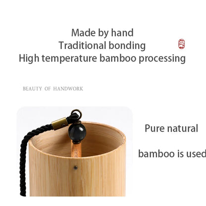 Hluru Bamboo Wind Chime - 8 Tone Rods for Zen Meditation, Home & Garden Patio Hanging Ornaments (C, G, Am, Dm Chords)
