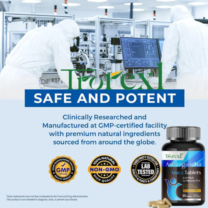 Ashwagandha Performance Support Supplement – Day & Night Formula for Energy, Endurance & Physical Vitality Optimization