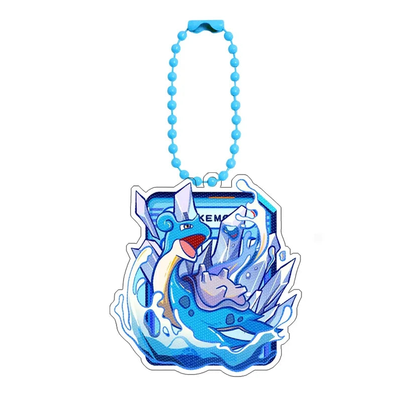 Pokémon Acrylic Keychain Set — Eevee, Pikachu, Gengar & Charizard Cartoon Pendant for Anime, Game Collection & Gift Toys