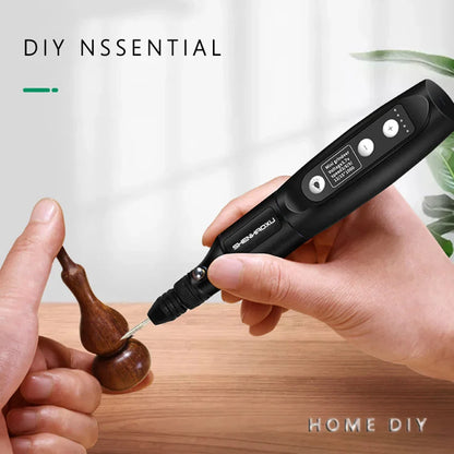 Cordless Electric Rotary Tool – 5-Speed Rechargeable Drill Grinder with LED & Removable Battery for Engraving & Woodworking