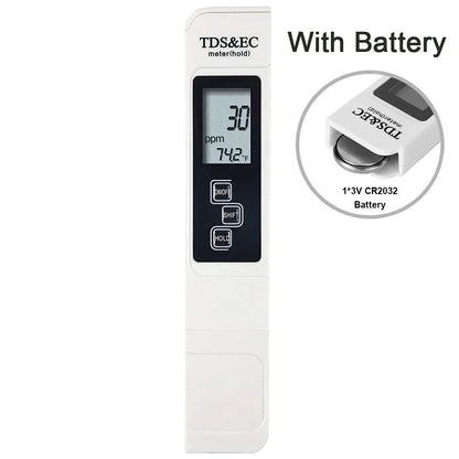TDS Meter Digital Water Tester - High Accuracy 0-14 PH, 0-9990ppm TDS & EC Meter with LCD for Aquariums & Filters