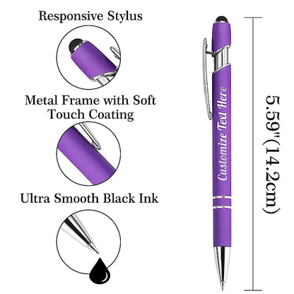 Customized Ballpoint Pen with Stylus - Personalized Metal Name & Logo Pen for Business, Graduation & Gifts