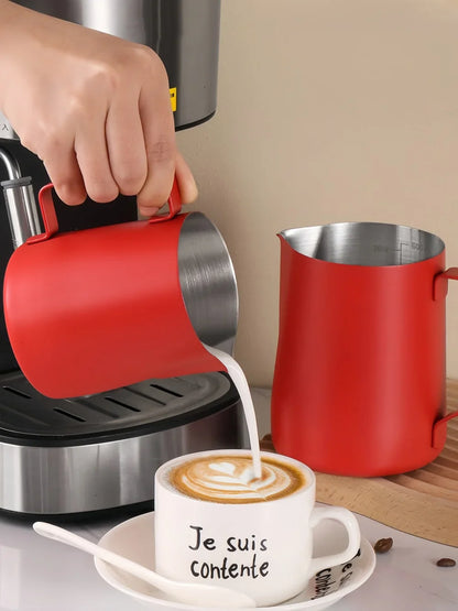350/600ML Stainless Steel Coffee Milk Frothing Pitcher – Precise Scale Latte Jug for Barista & Professional Cafe Use
