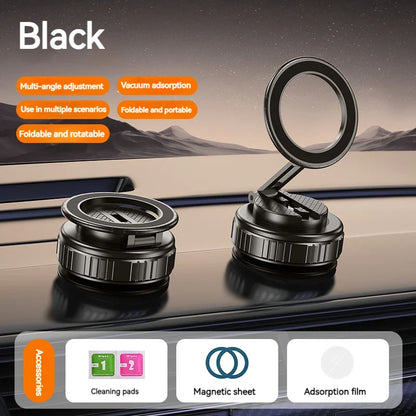 Universal Metal Magnetic Car Phone Holder – Adjustable Vacuum Suction Stand for Mirror, Gym, Bath & Home Use