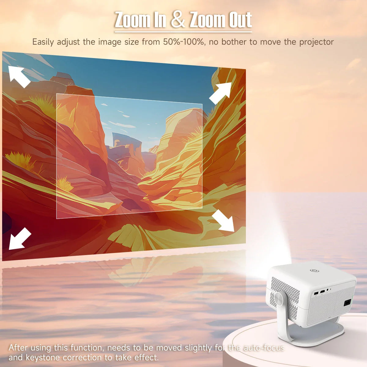 Magcubic L018 4K Android 11 Projector – 650 ANSI, Native 1080P, Auto Focus & Keystone, BT 5.2, WiFi 6, 360° Rotatable Portable Projector