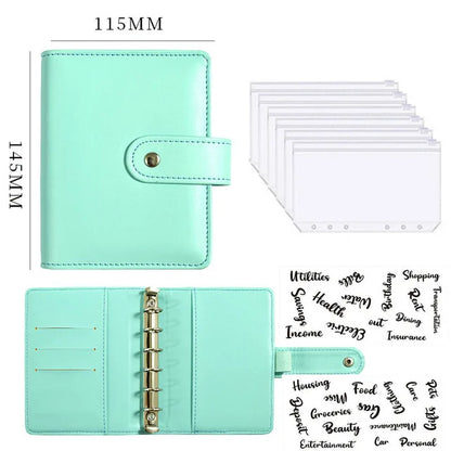 2023 Budget Planner – A7 Cash Envelope Savings Binder with 6 Holes for Financial Management, Loose-Leaf Notebook Organizer