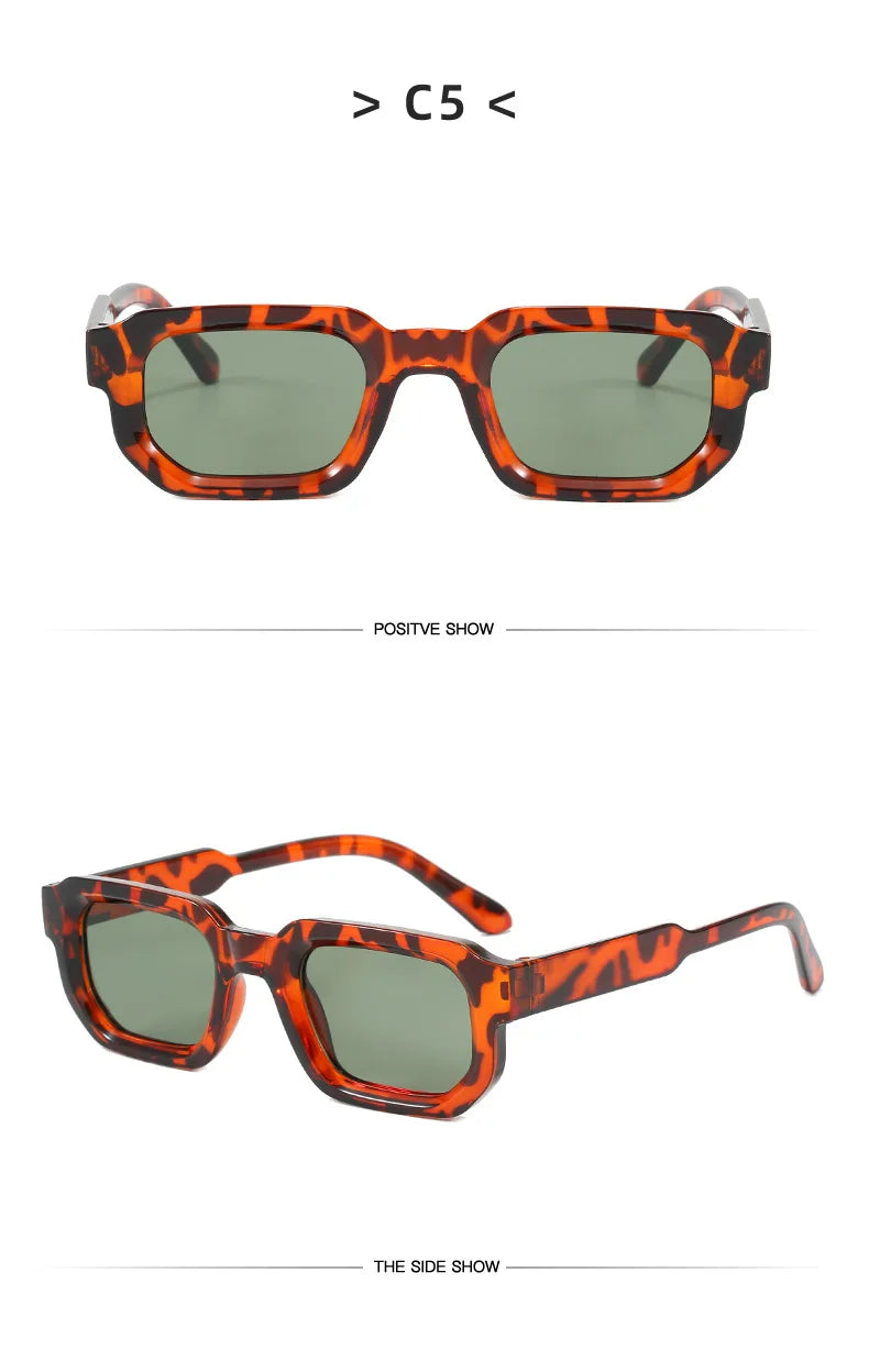 Vintage Rectangle Sunglasses for Men & Women – Retro UV400 Luxury Brand Design Eyewear