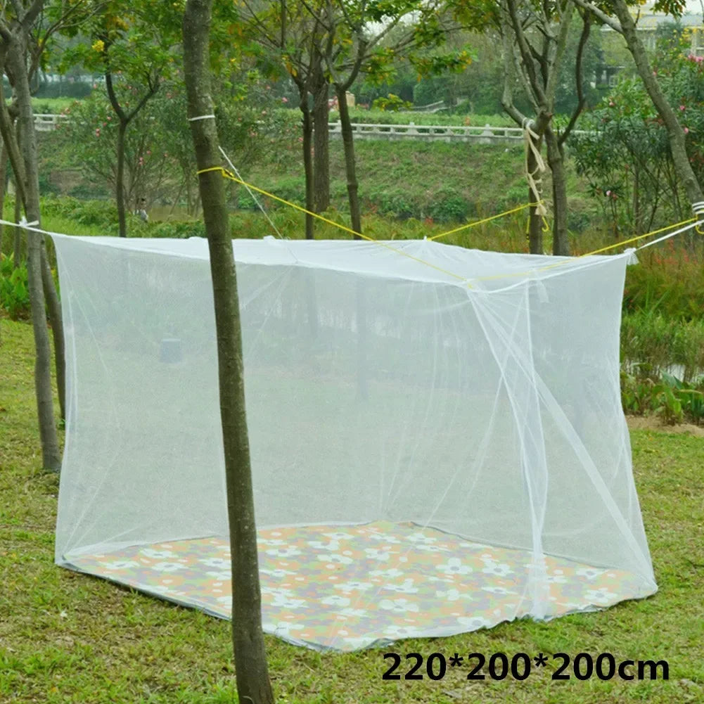 Large White Outdoor Camping Mosquito Net – Portable Insect-Proof Tent for Indoor & Bedroom Sleeping