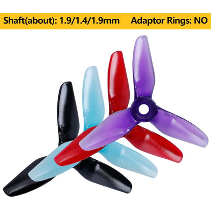 2 Pairs HQProp T3X3X3 3030 3-Blade Propellers – CW & CCW for RC FPV Freestyle 3" Toothpick & Cinewhoop Ducted Drones